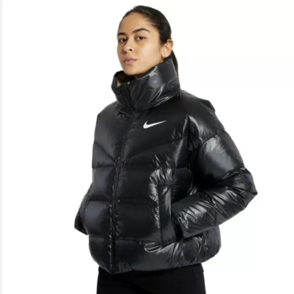 Nike Sportswear Down-Fill Puffer‎ Jacket CU5813-010 Black Women's Wayne State U
